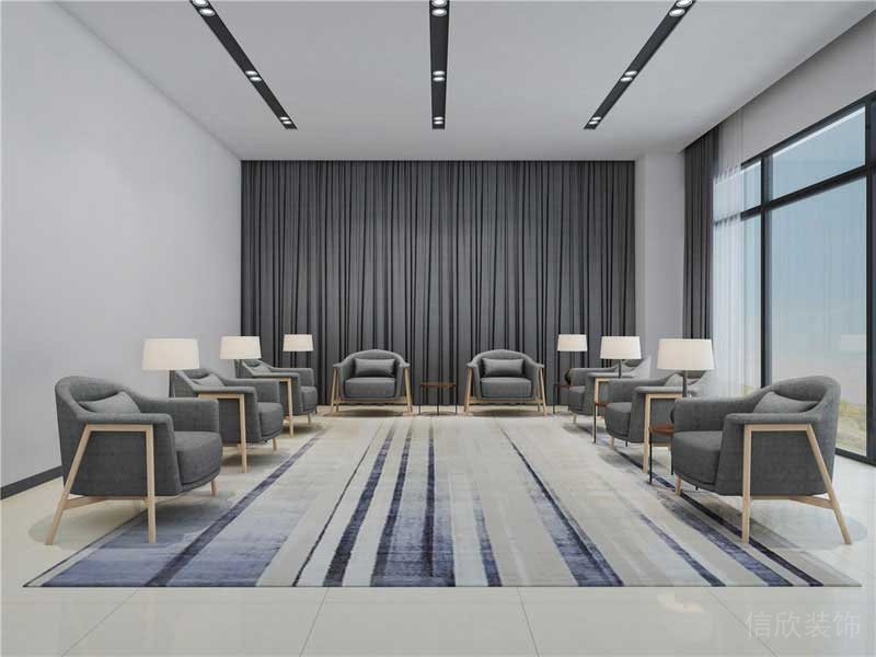 現(xiàn)代簡約風(fēng)格辦公空間會客室中性色調(diào)地毯