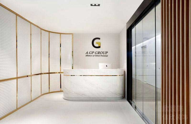 現(xiàn)代輕奢風(fēng)辦公室前廳服務(wù)臺(tái)