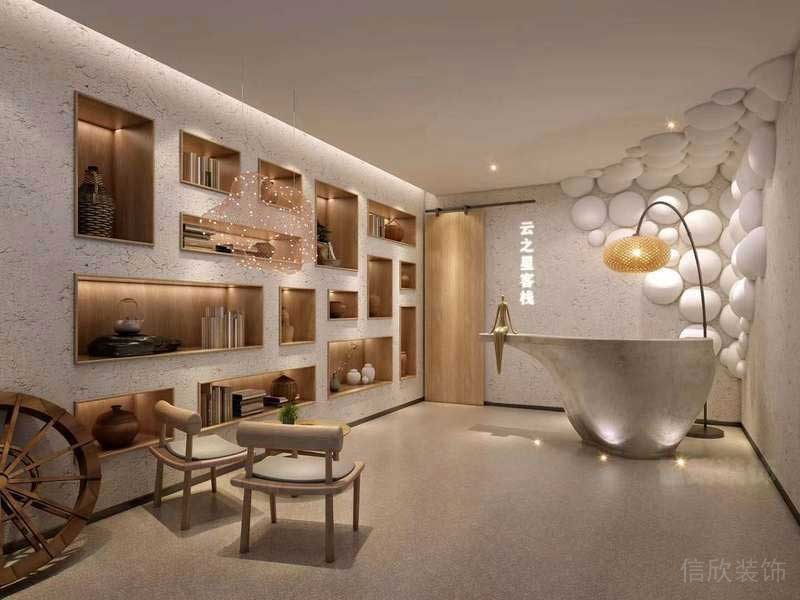 現(xiàn)代輕奢風格辦公室前廳服務(wù)臺等候區(qū)