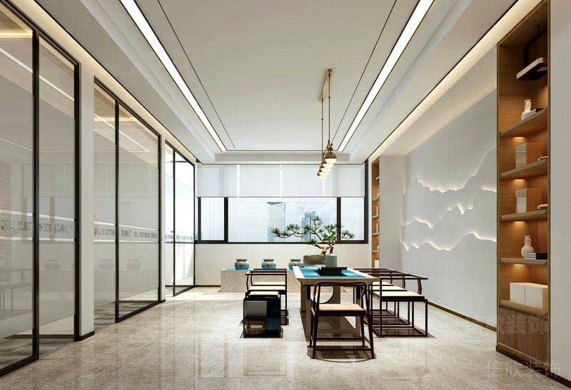 現(xiàn)代中式風(fēng)格辦公室品茶會(huì)客區(qū)