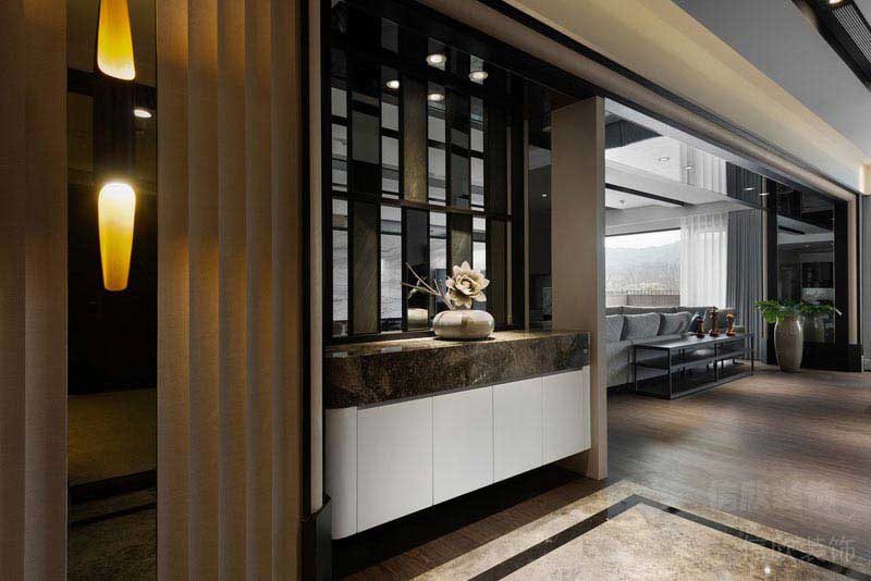 新居別墅現(xiàn)代輕奢風(fēng)玄關(guān)柜效果圖