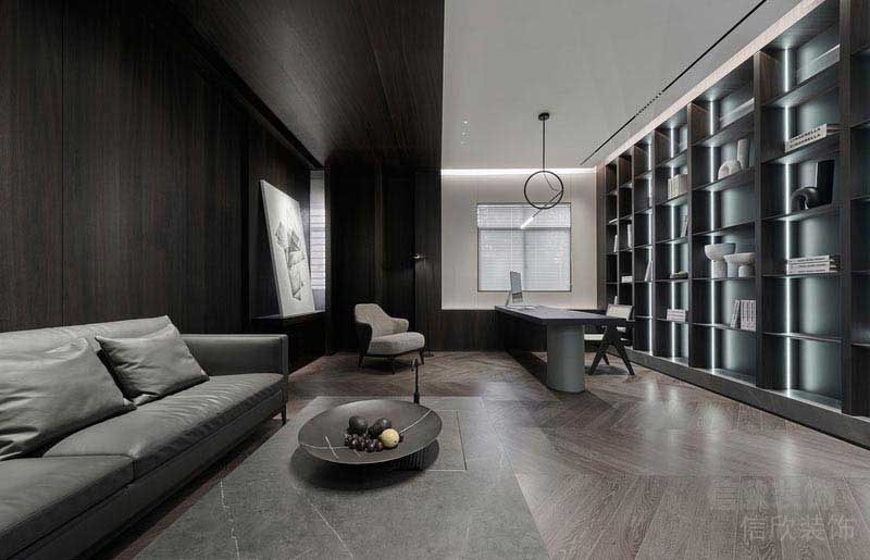 新居現(xiàn)代簡(jiǎn)約風(fēng)客廳書房效果圖