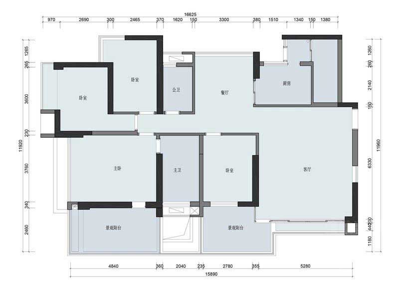新居現(xiàn)代簡約風(fēng)原始平面圖