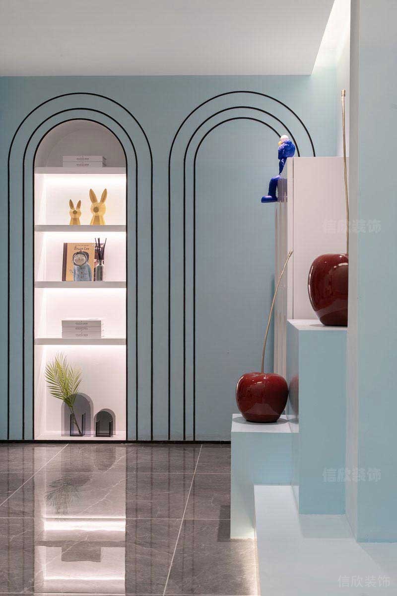 新居現(xiàn)代簡(jiǎn)約風(fēng)裝飾柜背景墻效果圖