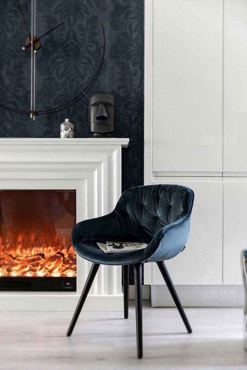 新居現(xiàn)代輕奢風(fēng)壁爐背景墻效果圖