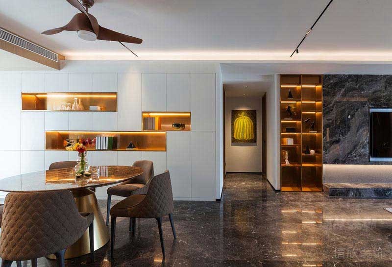 新居現(xiàn)代輕奢風(fēng)客餐廳效果圖(3)