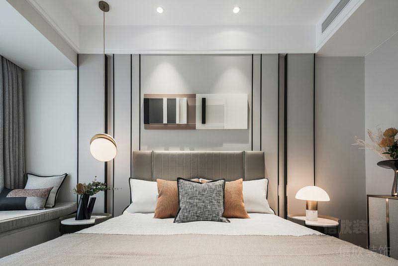 新居現(xiàn)代輕奢風(fēng)主臥背景墻效果圖