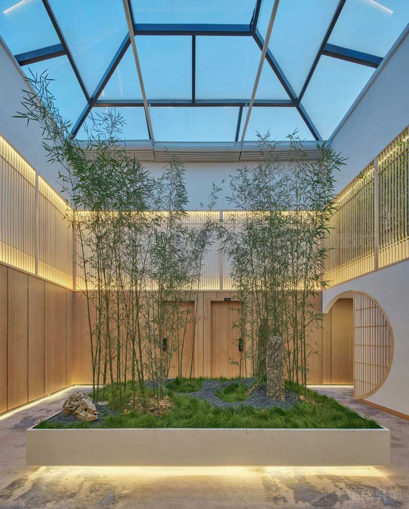 新中式辦公空間室內(nèi)園藝空間