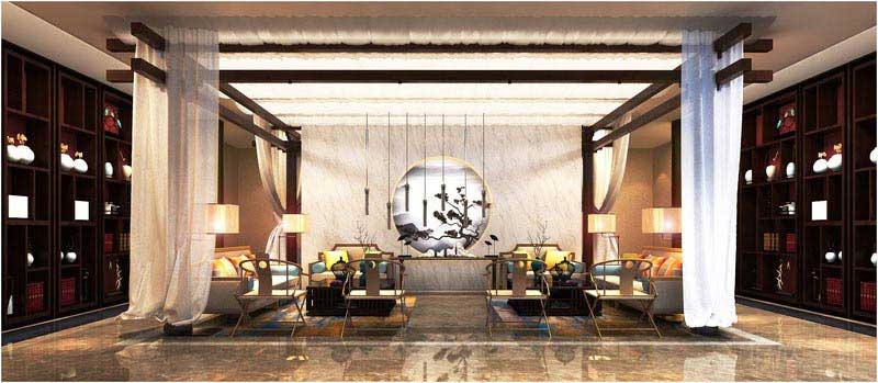 中式辦公室商務(wù)接待區(qū)