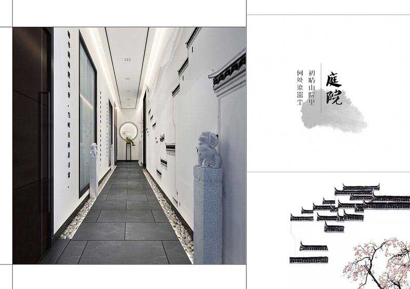 中式風(fēng)格辦公空間過(guò)道效果圖圖