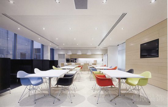 簡約的辦公室員工餐廳裝修效果圖