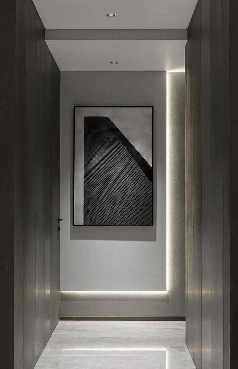 深圳鹽田極簡風(fēng)格家庭住宅裝修設(shè)計過道