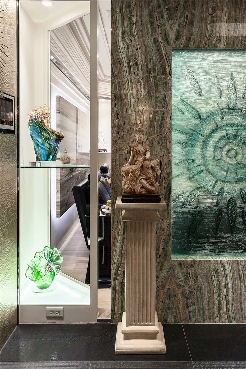 深圳龍華新區(qū)簡歐風(fēng)格家居裝修設(shè)計玄關(guān)屏風(fēng)