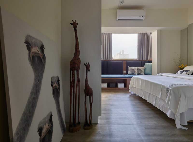 深圳鹽田區(qū)北歐風(fēng)格家居住宅裝修設(shè)計(jì)效果圖木制雕塑