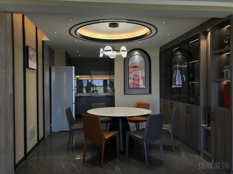 深圳市羅湖區(qū)新中式家庭住房舊房改造餐廳完工實景圖