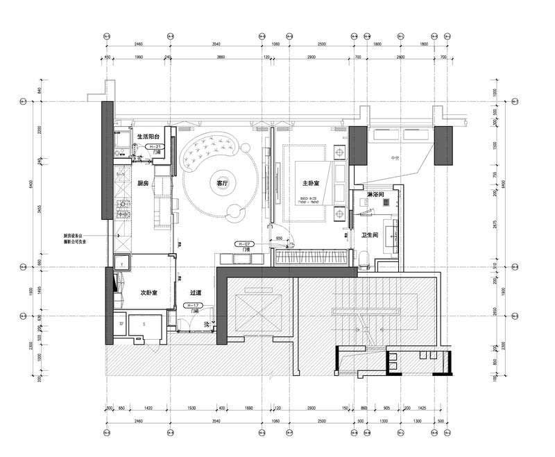 深圳鹽田區(qū)現代輕奢家庭裝修設計平面布置圖