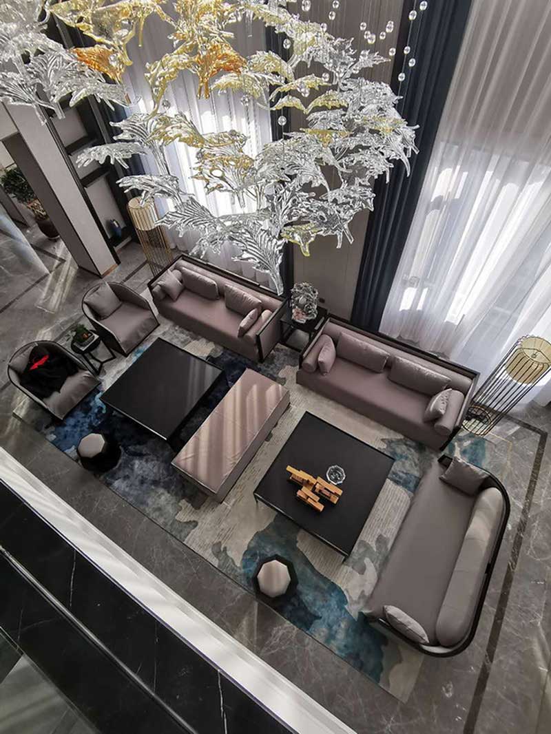 深圳南山新中式家居裝修設(shè)計圖客廳沙發(fā)組合