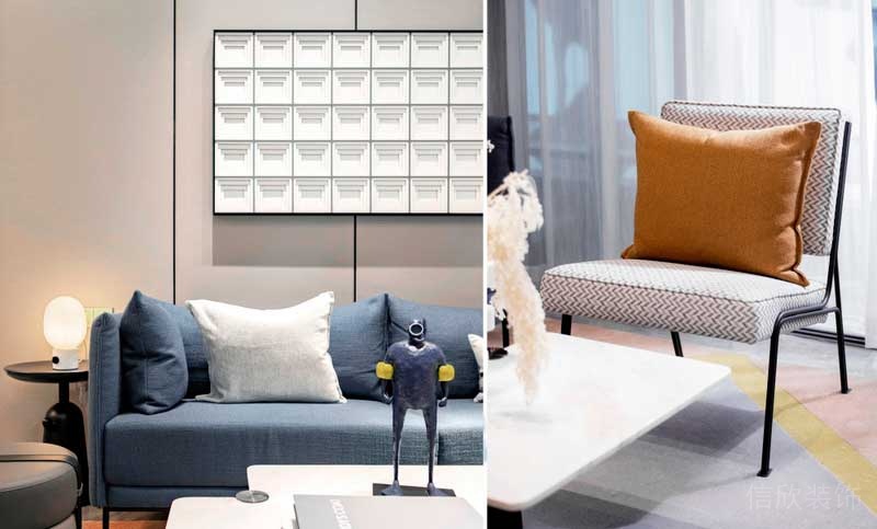 深圳寶安區(qū)現(xiàn)代風格家裝豪華裝修設計客廳軟裝陳設