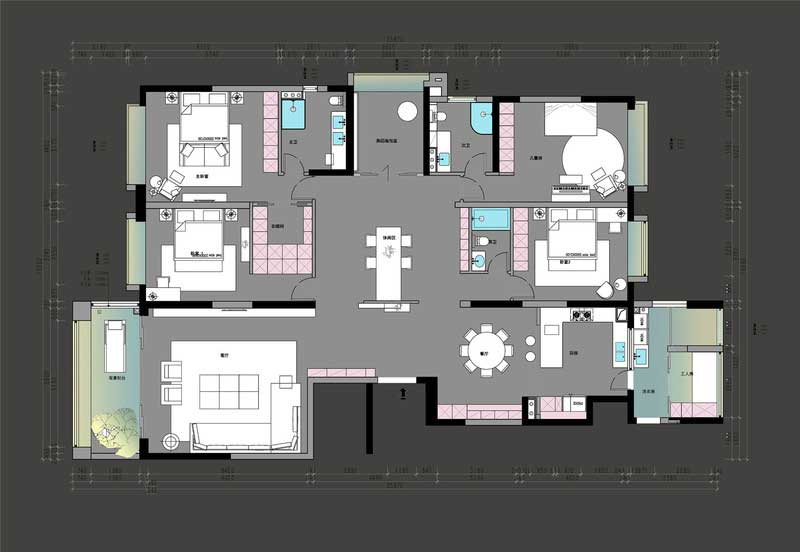 深圳羅湖現(xiàn)代簡約家庭裝修圖片平面布置圖
