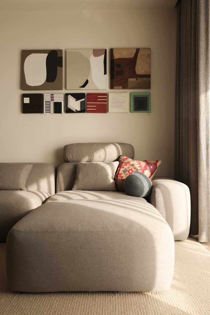 奶油風(fēng)客廳布藝沙發(fā)效果圖