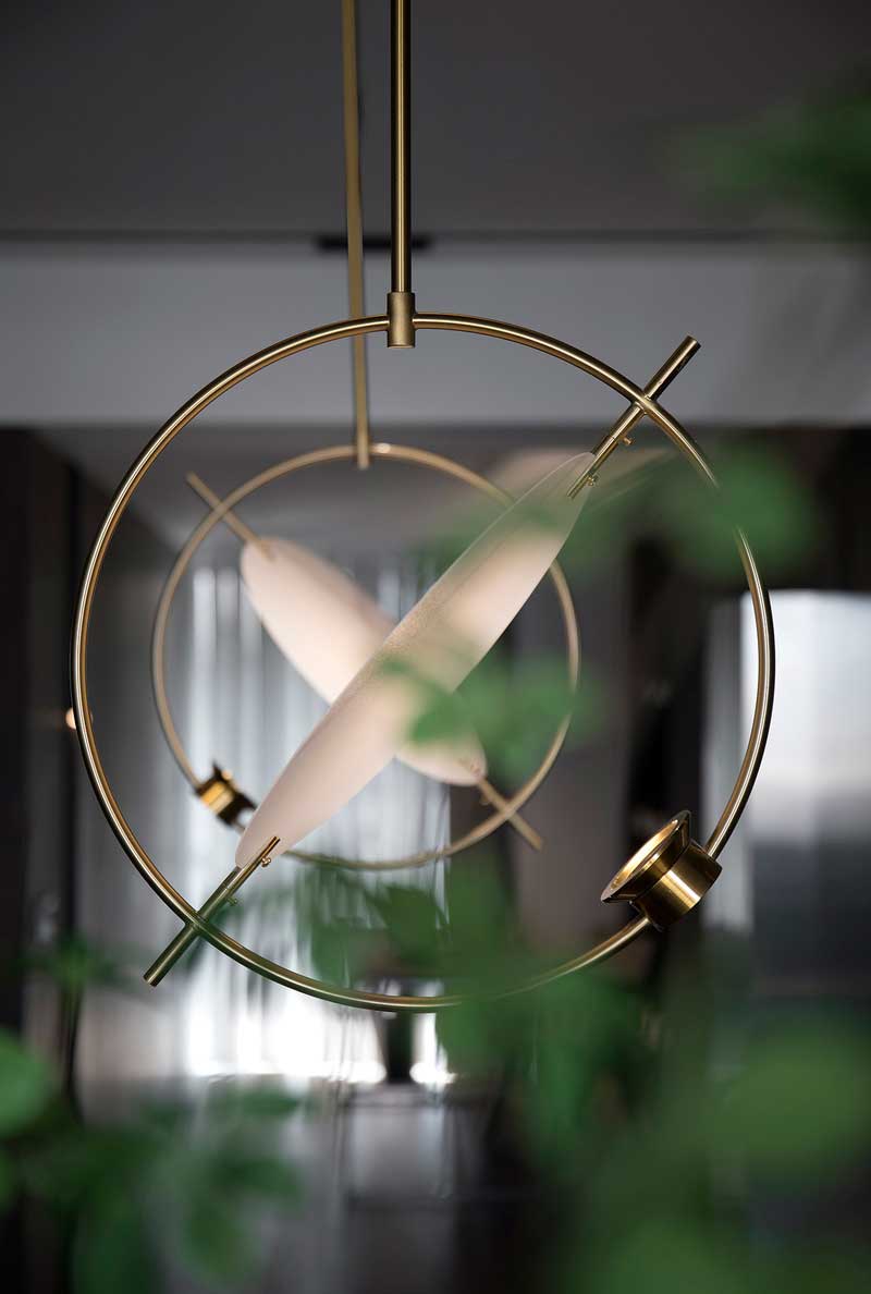 深圳鹽田美式極簡風(fēng)家庭新房裝修工程案例燈具