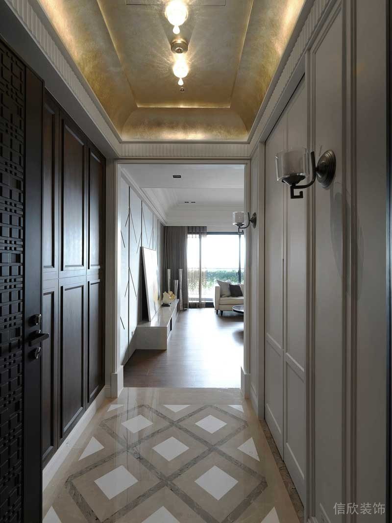 深圳寶安區(qū)西鄉(xiāng)簡歐風(fēng)格家裝新房裝修設(shè)計(jì)過道