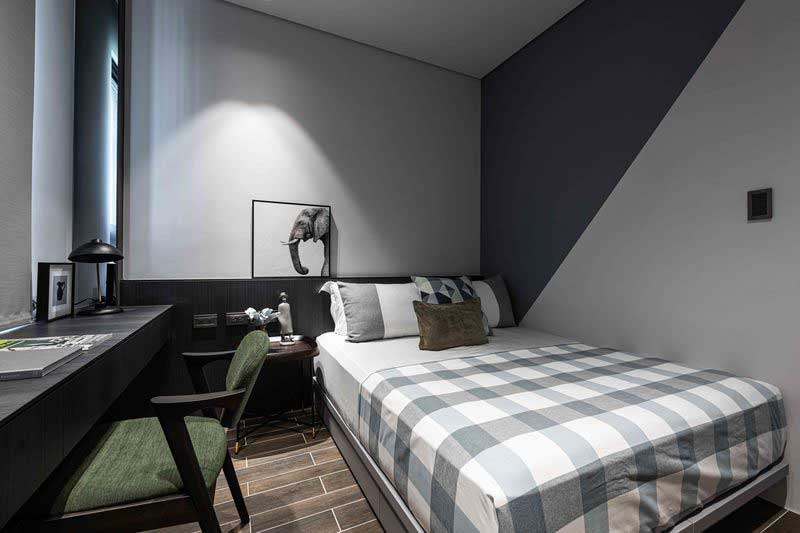 深圳福田區(qū)簡約美式家庭新房裝修設(shè)計(jì)案例次臥