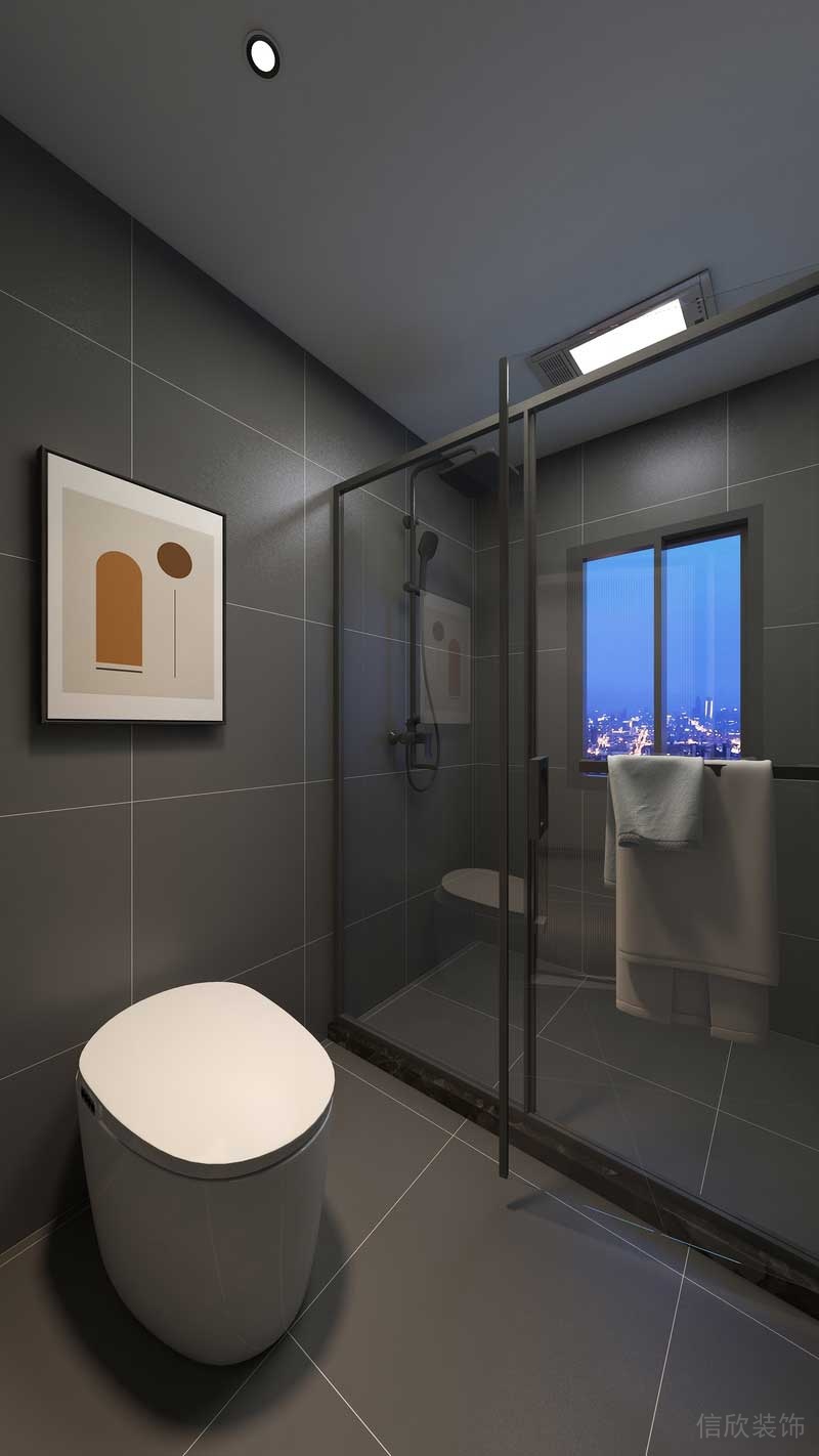 深圳羅湖區(qū)后現(xiàn)代家庭住房裝修設(shè)計方案衛(wèi)生間淋浴區(qū)