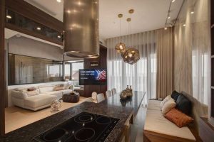 古典大廳裝修效果圖開(kāi)放式廚房就餐區(qū)一體式榻榻米設(shè)計(jì)