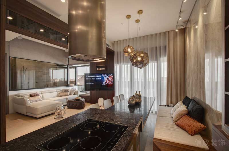 古典大廳裝修效果圖開放式廚房就餐區(qū)一體式榻榻米設(shè)計(jì)