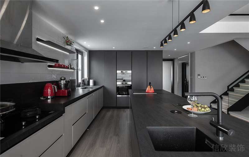 深圳龍崗平湖現(xiàn)代風(fēng)格新房裝修設(shè)計效果圖灶臺操作區(qū)