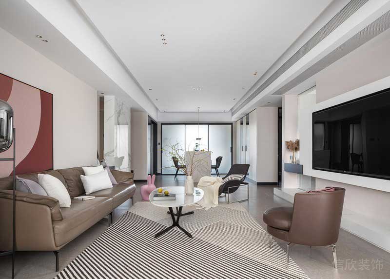 深圳龍崗北歐輕奢風(fēng)家庭新房裝修設(shè)計(jì)客餐廳