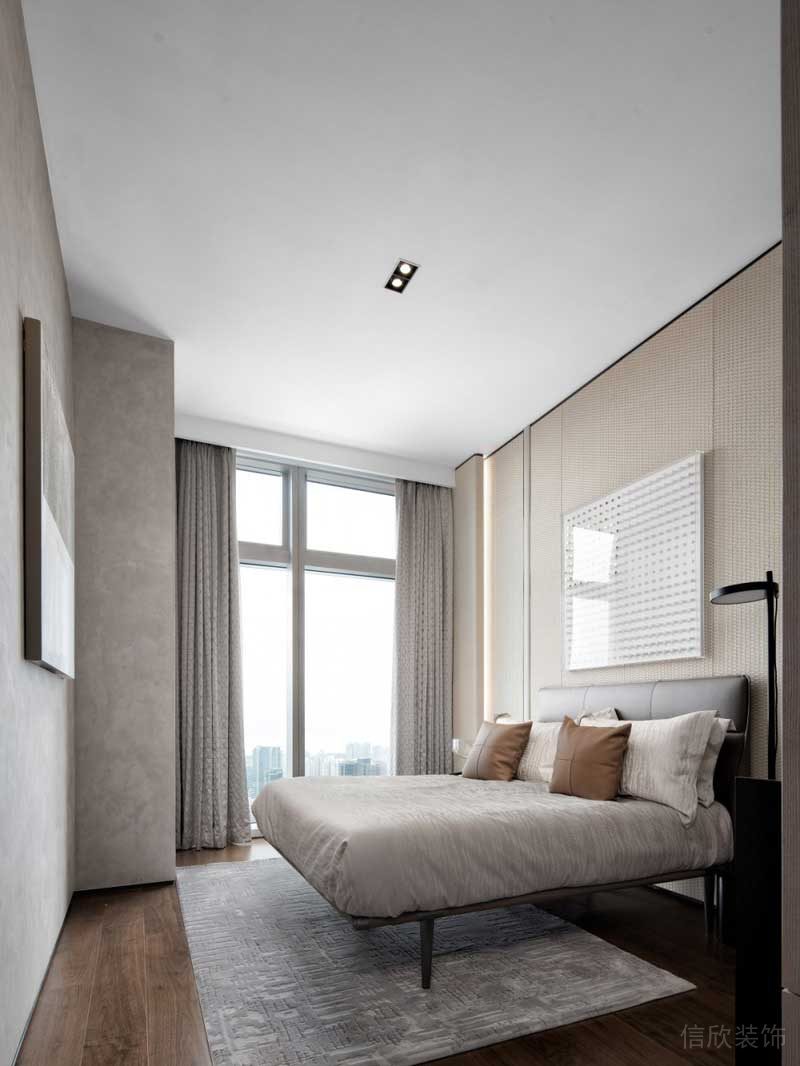 深圳寶安區(qū)現(xiàn)代簡約風(fēng)格精裝修設(shè)計(jì)施工次臥