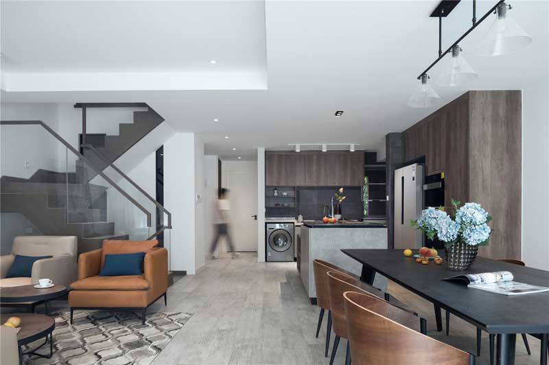 深圳羅湖區(qū)簡約風(fēng)格120平方三房裝修案例客餐廳