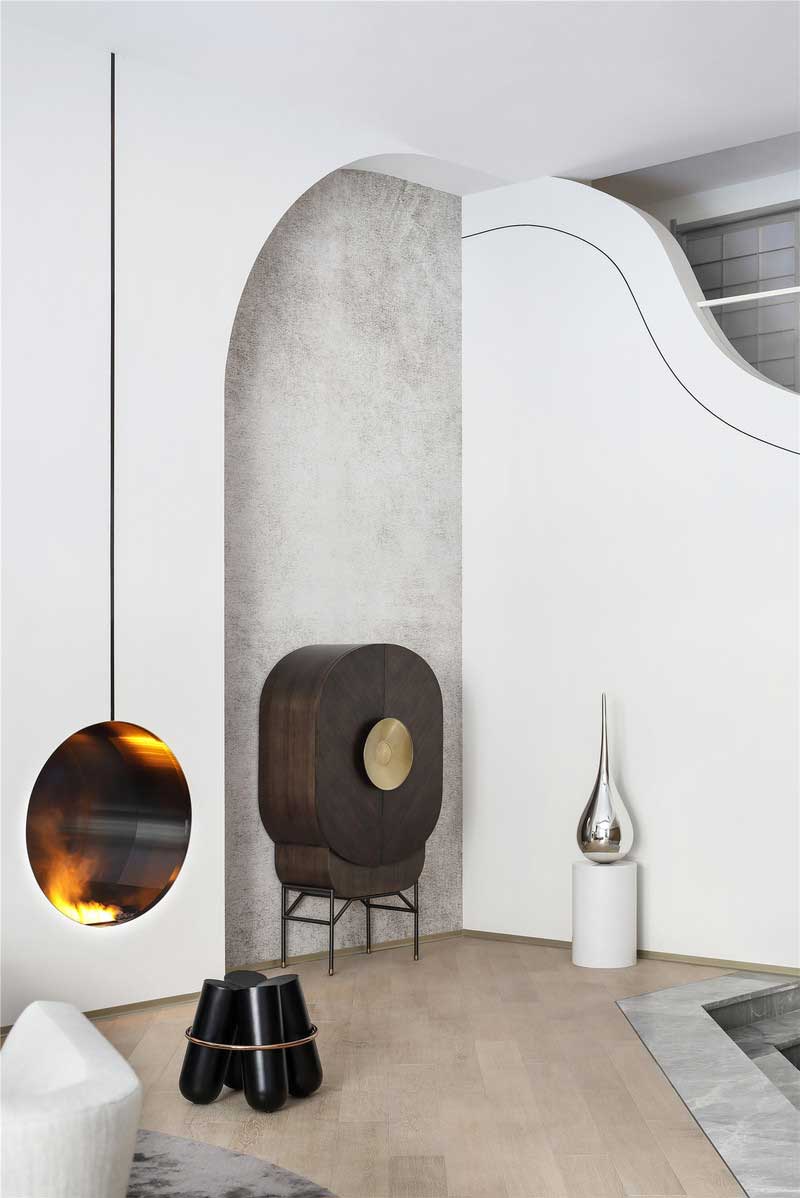 深圳龍華區(qū)現(xiàn)代中式風(fēng)格舊房裝修改造完工后實景圖客廳地面鋪設(shè)