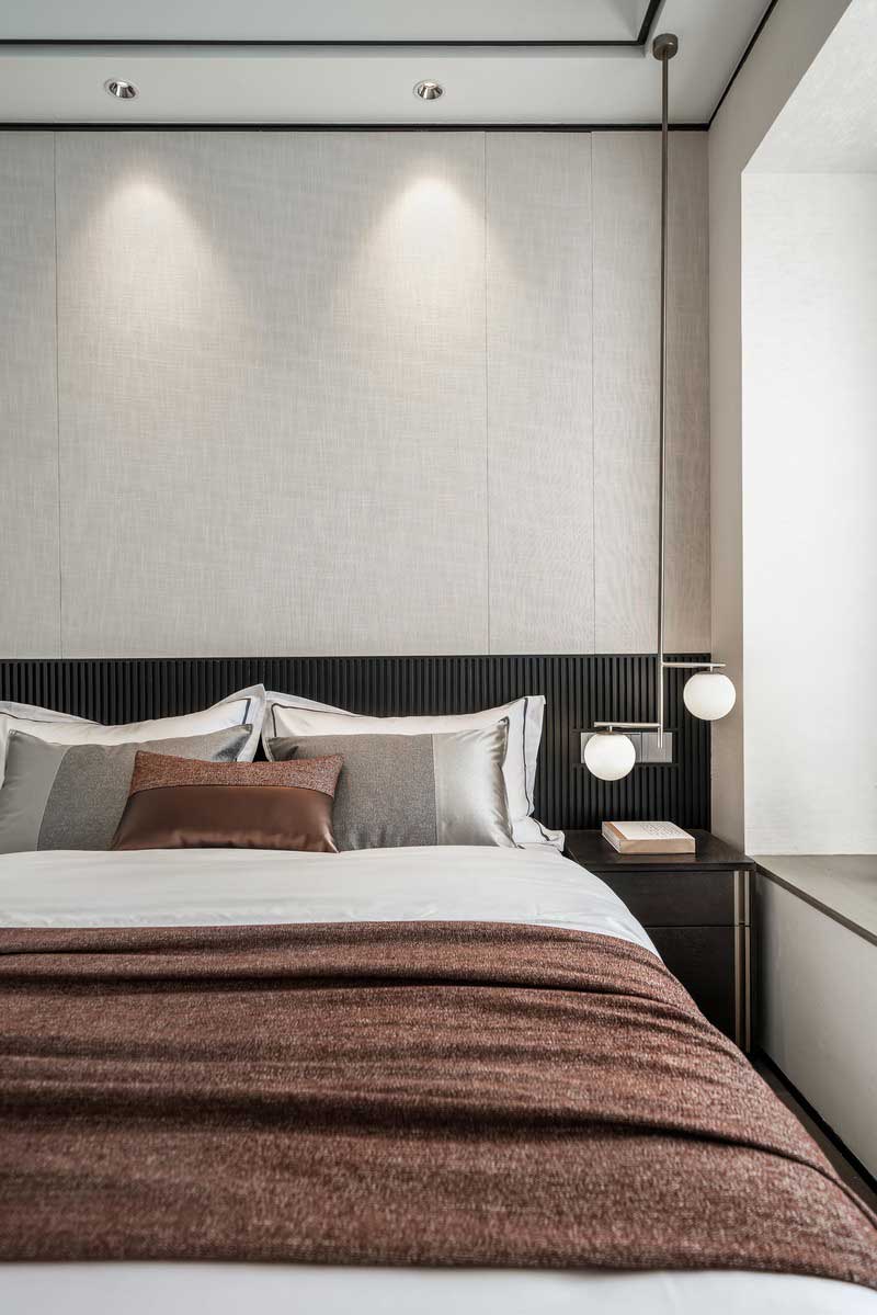 深圳寶安現(xiàn)代簡約樣板房裝修設(shè)計主臥