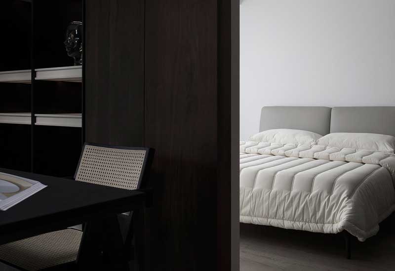 深圳鹽田美式極簡風(fēng)家庭新房裝修工程案例次臥