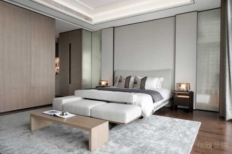 深圳寶安區(qū)現(xiàn)代簡約風(fēng)格精裝修設(shè)計(jì)施工主臥