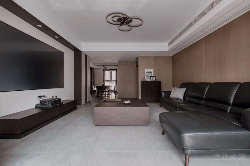 深圳福田區(qū)筆架山極簡(jiǎn)風(fēng)新房裝修設(shè)計(jì)案例客廳