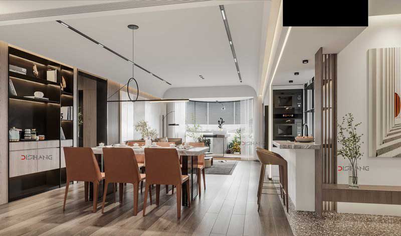 北歐風(fēng)格餐廳裝修設(shè)計(jì)皮質(zhì)餐椅