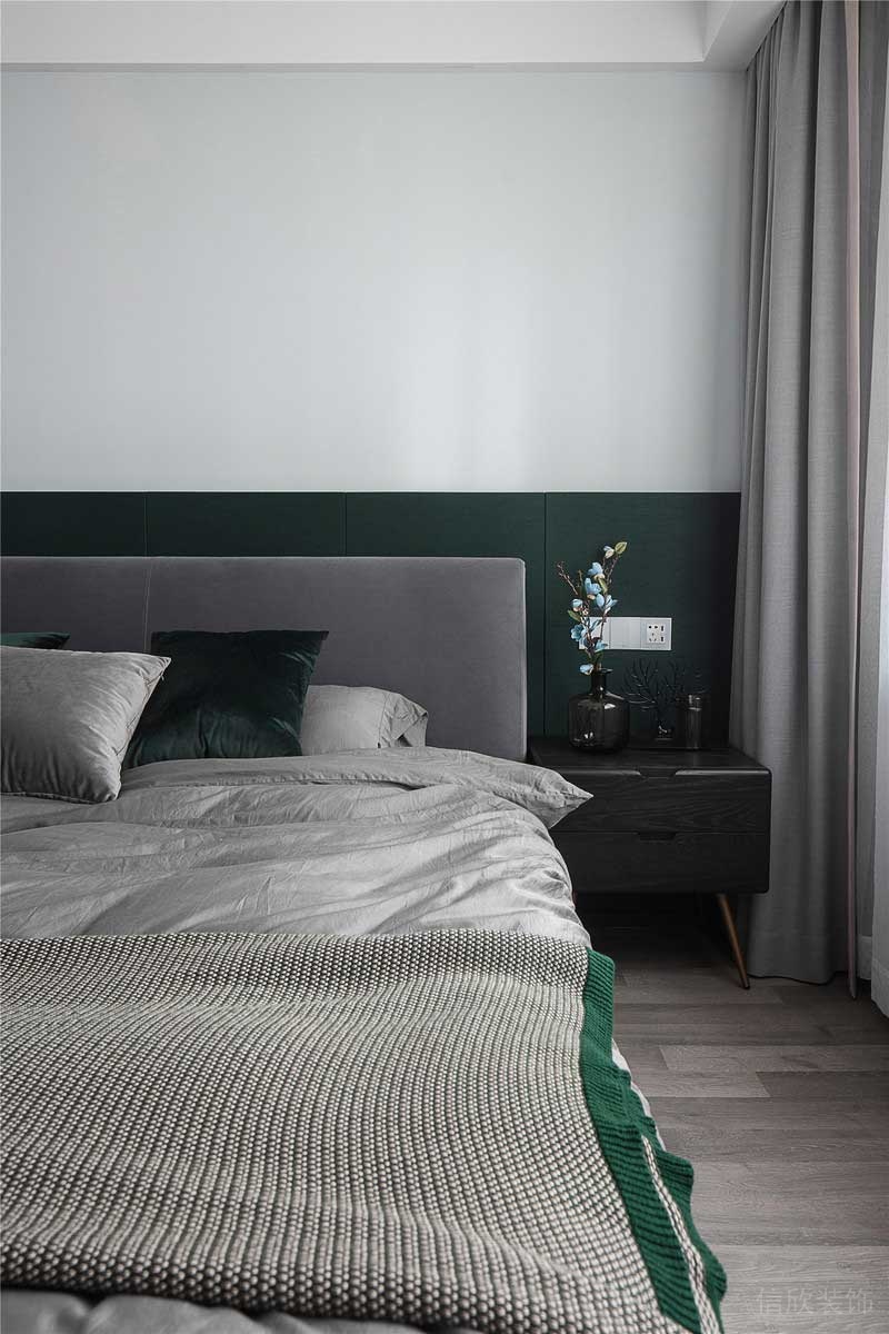 深圳龍崗平湖現(xiàn)代風(fēng)格新房裝修設(shè)計效果圖主臥