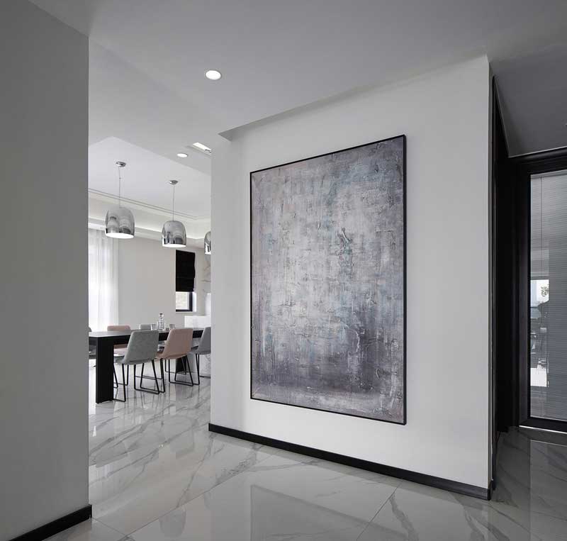 深圳龍崗區(qū)灰白色簡約風(fēng)格家居裝修效果圖藝術(shù)掛畫