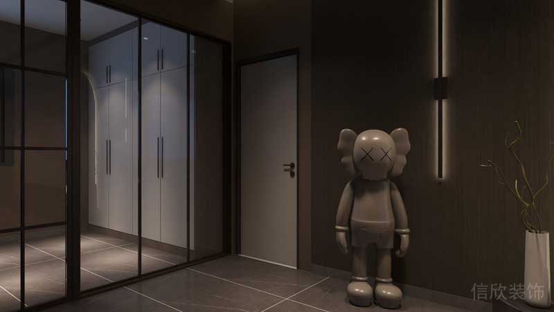 深圳羅湖現(xiàn)代美式家庭套房裝修實(shí)景圖藝術(shù)雕塑