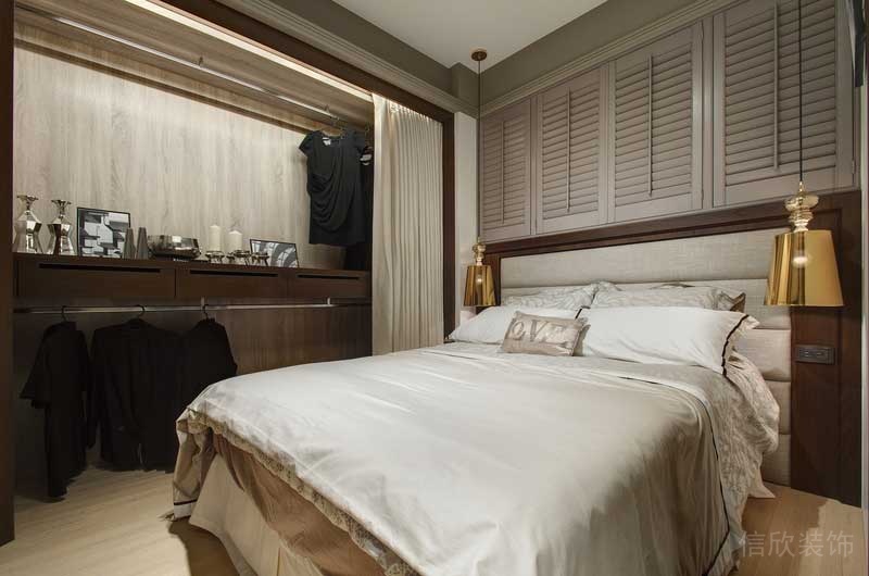 深圳福田區(qū)景田輕奢風(fēng)小戶(hù)型裝修設(shè)計(jì)臥室床品