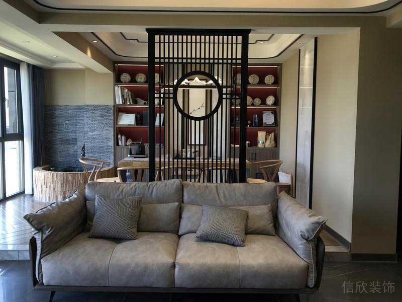 深圳市羅湖區(qū)新中式家庭住房舊房改造藝術(shù)水景完工實景圖