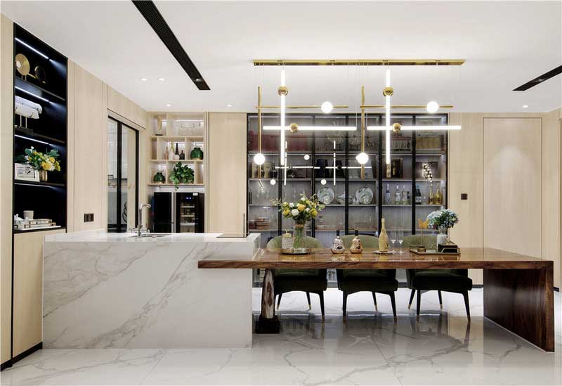 深圳鹽田區(qū)輕奢風格舊房裝修施工案例餐廳