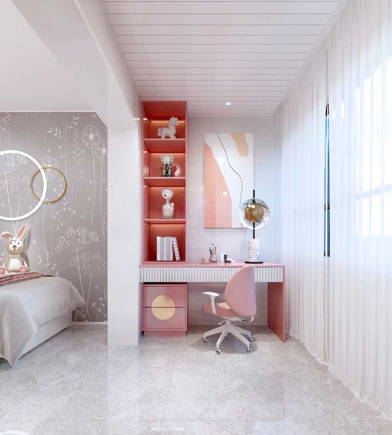 深圳福田區(qū)輕奢風(fēng)格家庭三居室裝修設(shè)計(jì)女兒房學(xué)習(xí)區(qū) 深圳福田區(qū)輕奢風(fēng)格家庭三居室裝修設(shè)計(jì)女兒房學(xué)習(xí)區(qū)