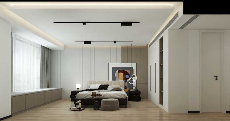 深圳南山華僑城簡約風(fēng)格家庭住房裝修主臥效果圖