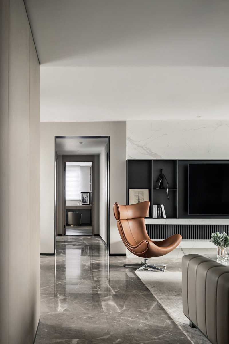 門深圳鹽田現(xiàn)代簡(jiǎn)約家居住宅裝修設(shè)計(jì)過(guò)廳