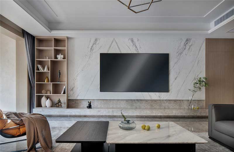 深圳羅湖現(xiàn)代簡約家庭裝修圖片客廳電視背景墻